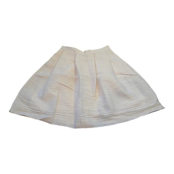 ANN TAYLOR White Pleated A-Line Full Party Skirt Size 4 - Picture 2 of 9